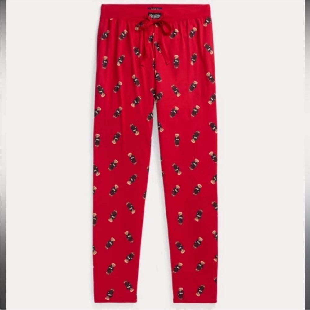 Polo Ralph Lauren Polo Bear Holiday Drawstring Pajama Pants Size Medium